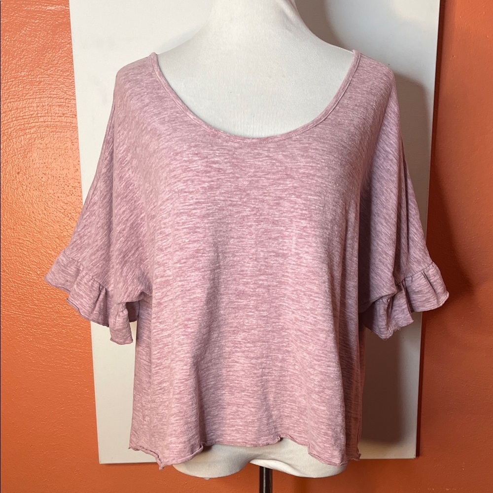 Pink lavender Ruffle Sleeve Women's Top